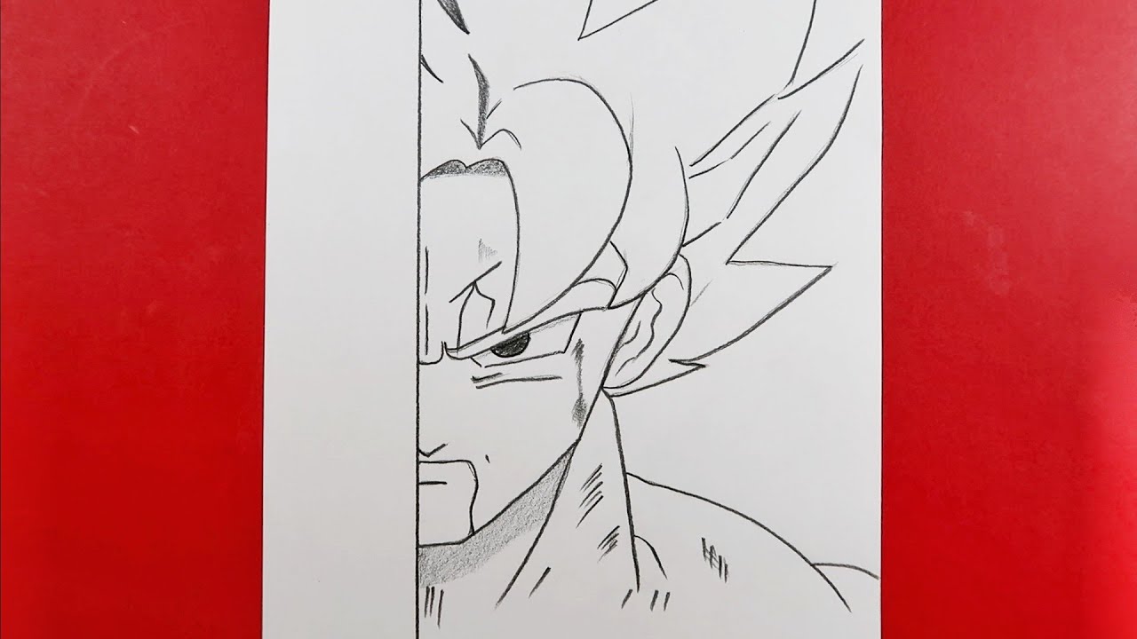 How To Draw Goku ssj2 Half Face Step by Step / Easy DBZ Sketch ma drawings