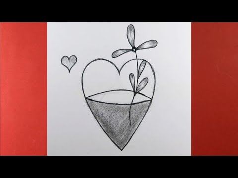 How To Draw Heart With Flowers / Easy Drawing ( ma drawings )