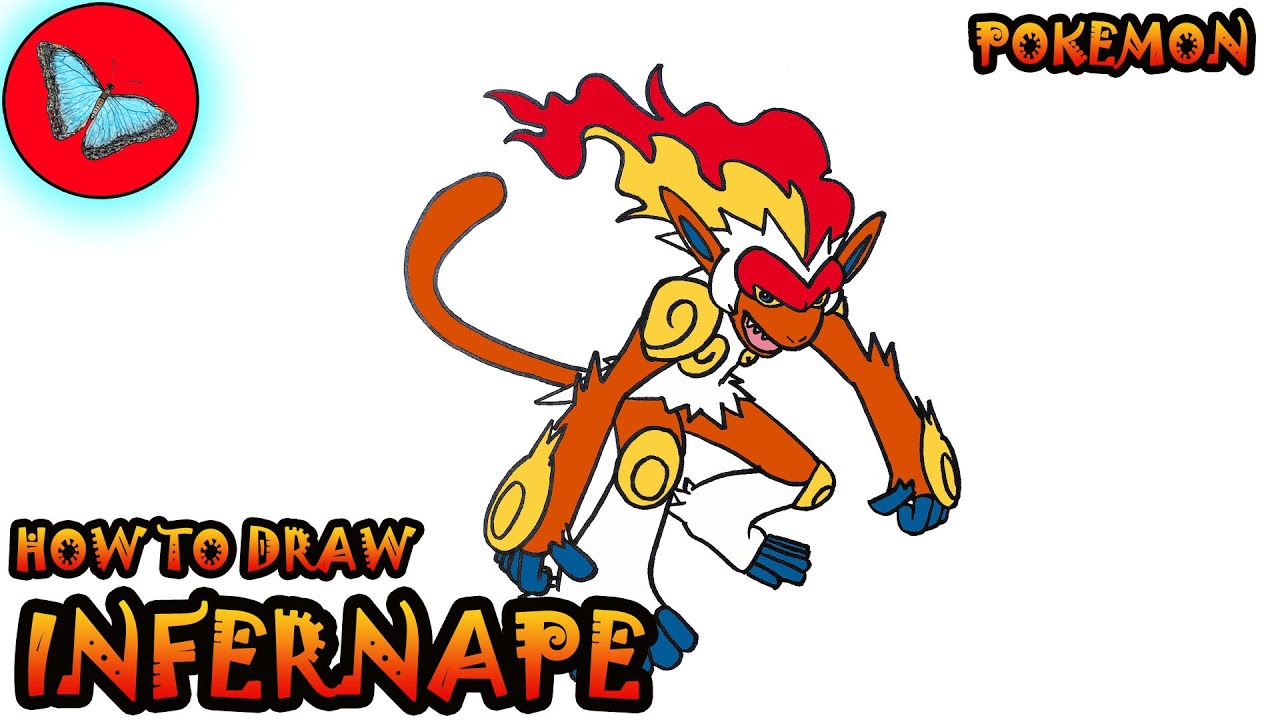 How To Draw Infernape From Pokemon | Drawing Animals