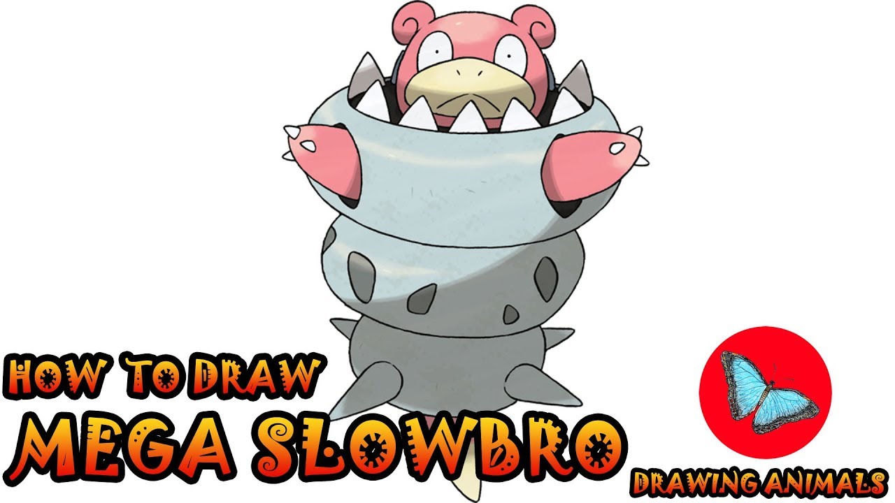 How To Draw Mega Slowbro Pokemon | Drawing Animals