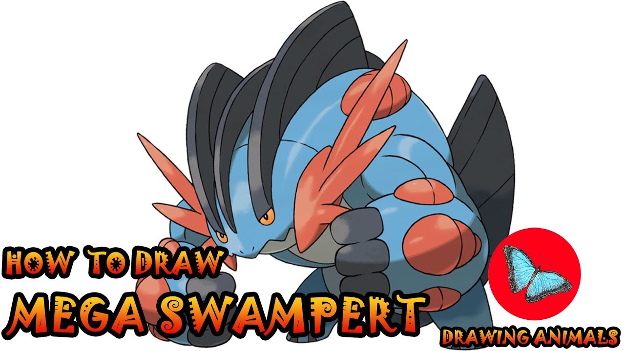 How To Draw Mega Swampert Pokemon | Drawing Animals