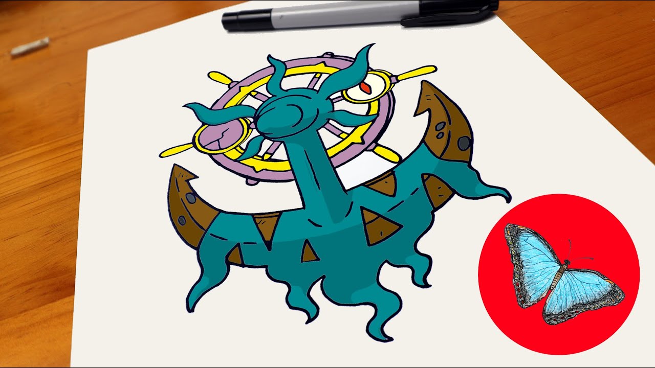 How To Draw Pokemon - Dhelmise Easy Step by Step