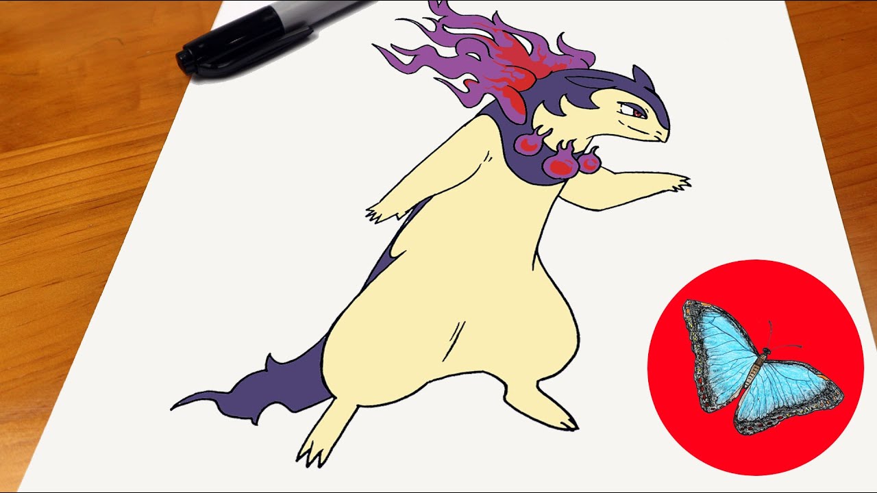 How To Draw Pokemon - Hisuian Typhlosion Easy Step by Step
