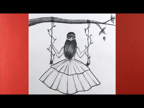 How To Draw Swing a Girl / Girl Drawing Easy Tutorial ( ma drawigs )