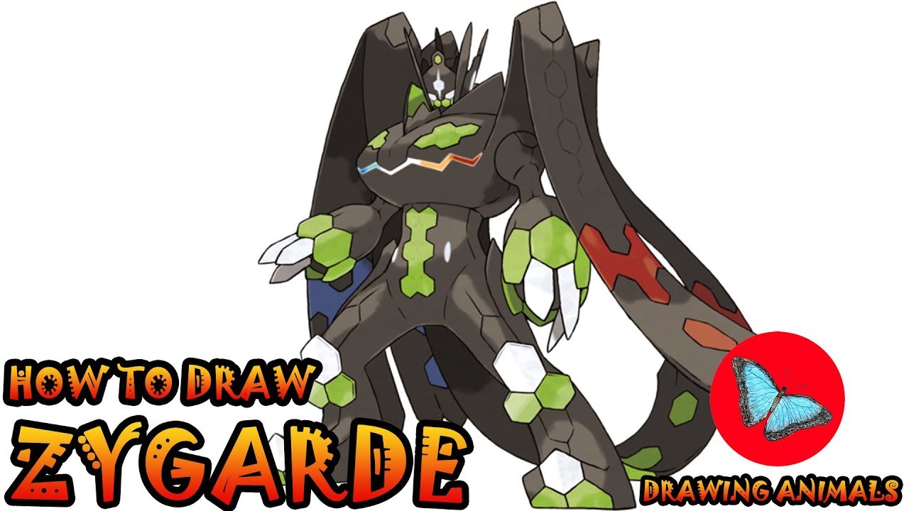 How To Draw Zygarde Complete Form Pokemon | Drawing Animals