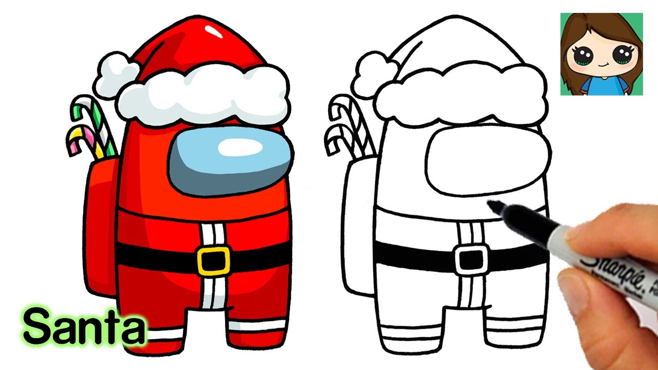 How to Draw AMONG US Santa | Christmas #1