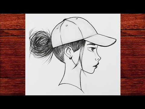 How to Draw Beautiful Girl With Cap Easy / Sketch Art Tutorial / M.A Drawings