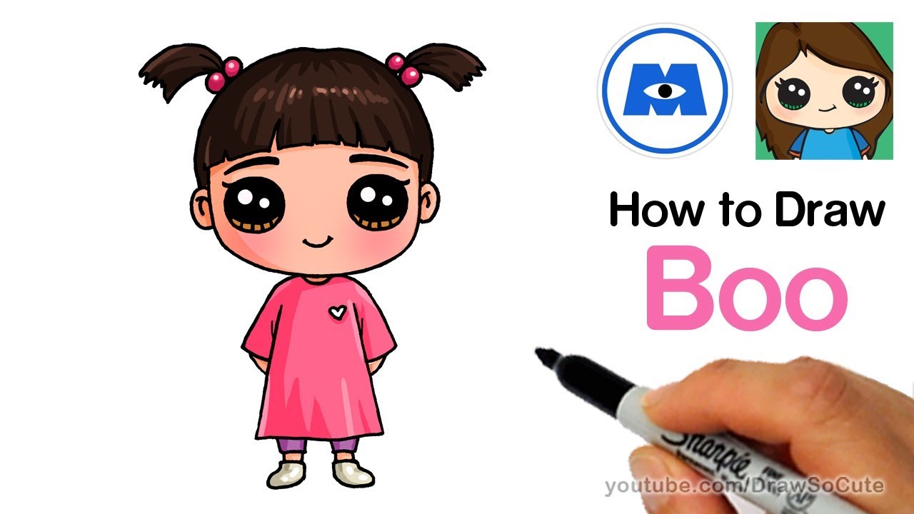 How to Draw Boo Easy | Monsters Inc.