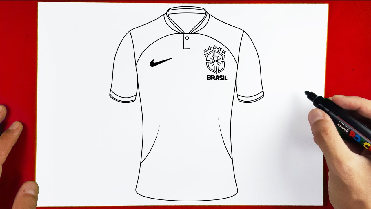 How to Draw Brazil Shirt - World Cup Qatar 2022