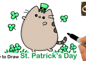 How to Draw Cute Pusheen Cat | St. Patrick's Day