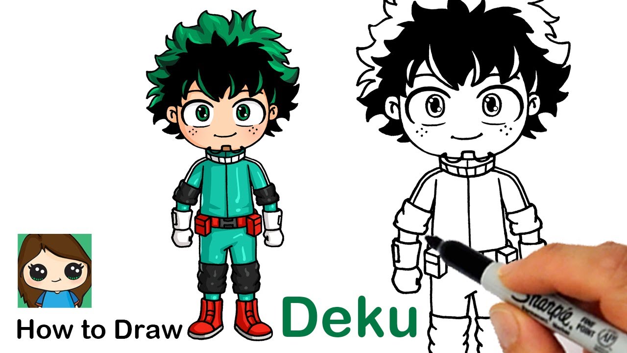 How to Draw Deku Midoriya | My Hero Academia