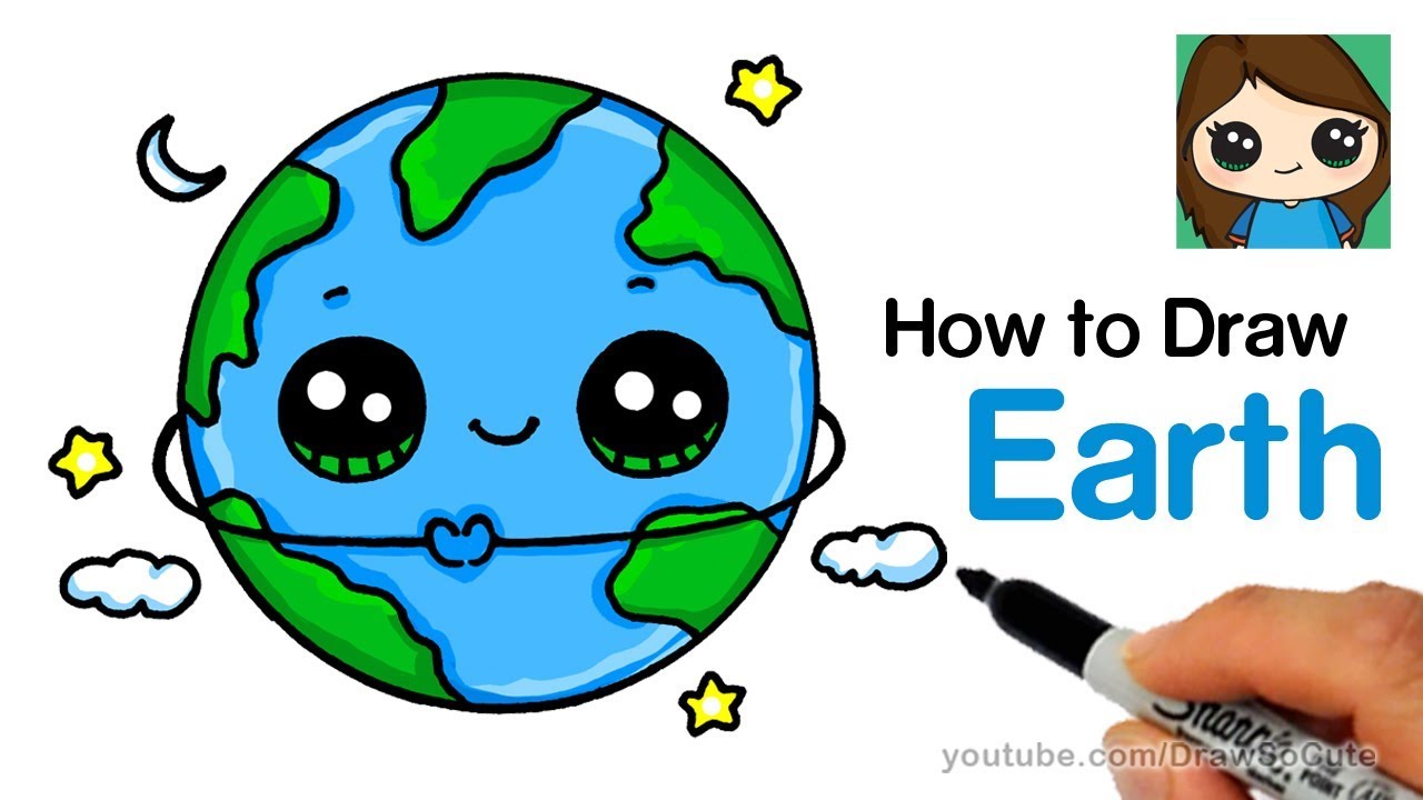 How to Draw Earth Easy and Cute