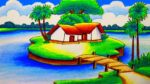 How to Draw Easy Scenery | Drawing of Beautiful Nature Village Scenery beautiful Landscape Drawing