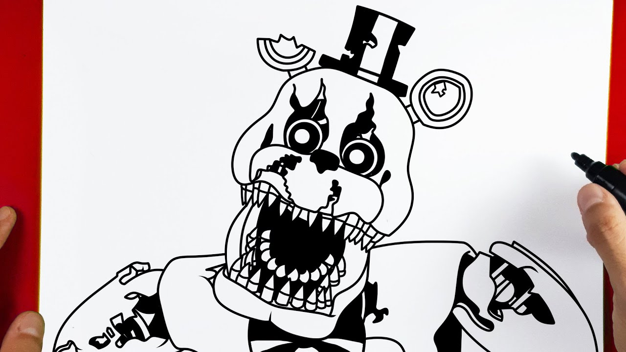 How to Draw Freddy Nightmare - Five Nights at Freddy's