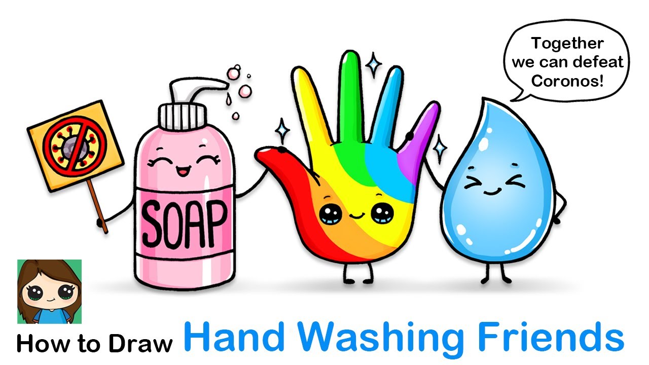 How to Draw Hand Washing Friends | Coronavirus Awareness Art