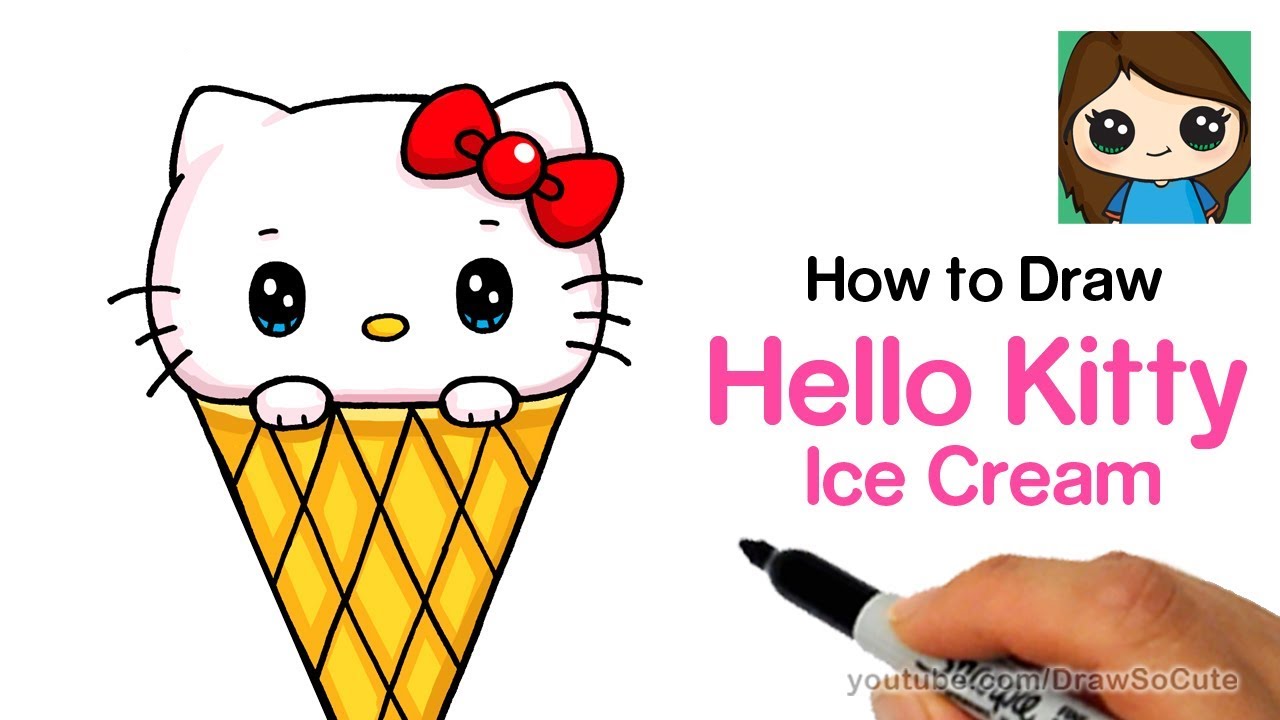 How to Draw Hello Kitty Ice Cream Easy | Sanrio