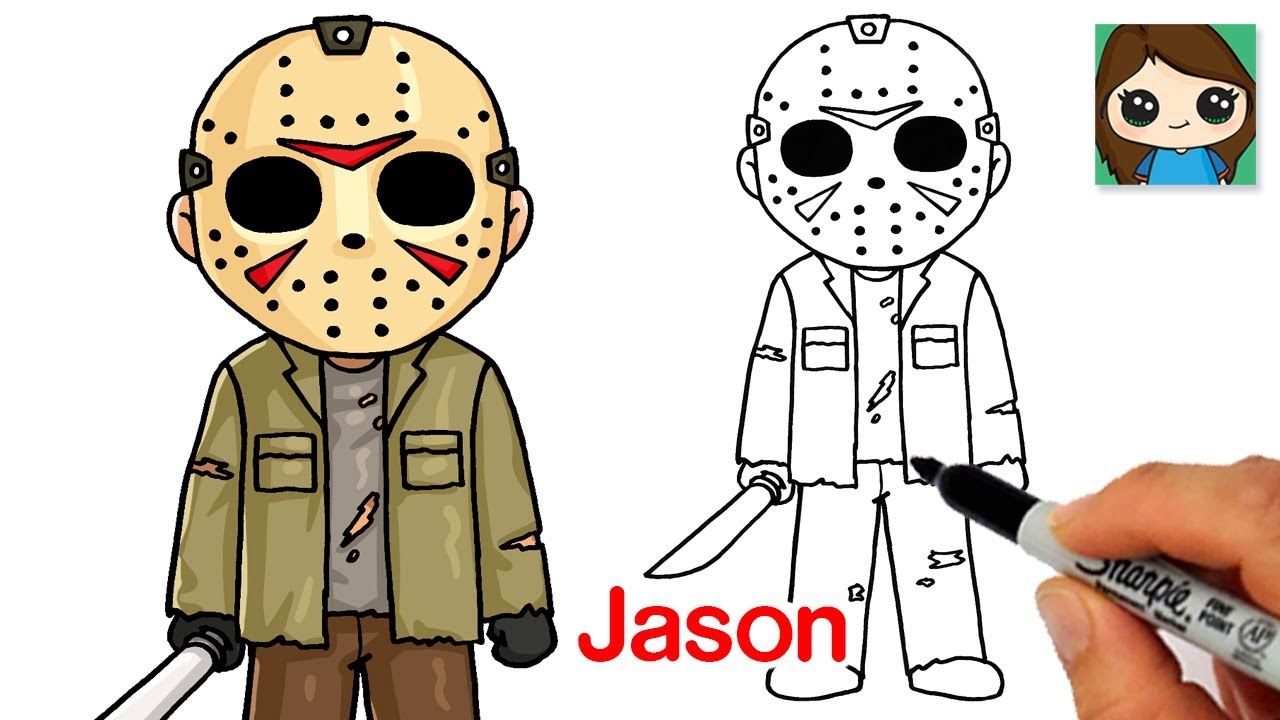 How to Draw Jason Voorhees from Friday the 13th Halloween Art