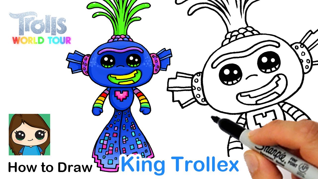 How to Draw King Trollex | Trolls World Tour