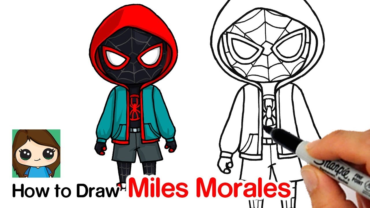 How to Draw Miles Morales | Spider Man Into the Spider Verse