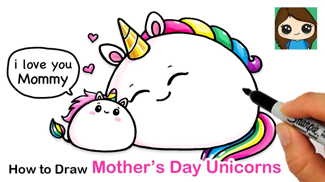 How to Draw Mother's Day Unicorns Easy  |  Mochicorns