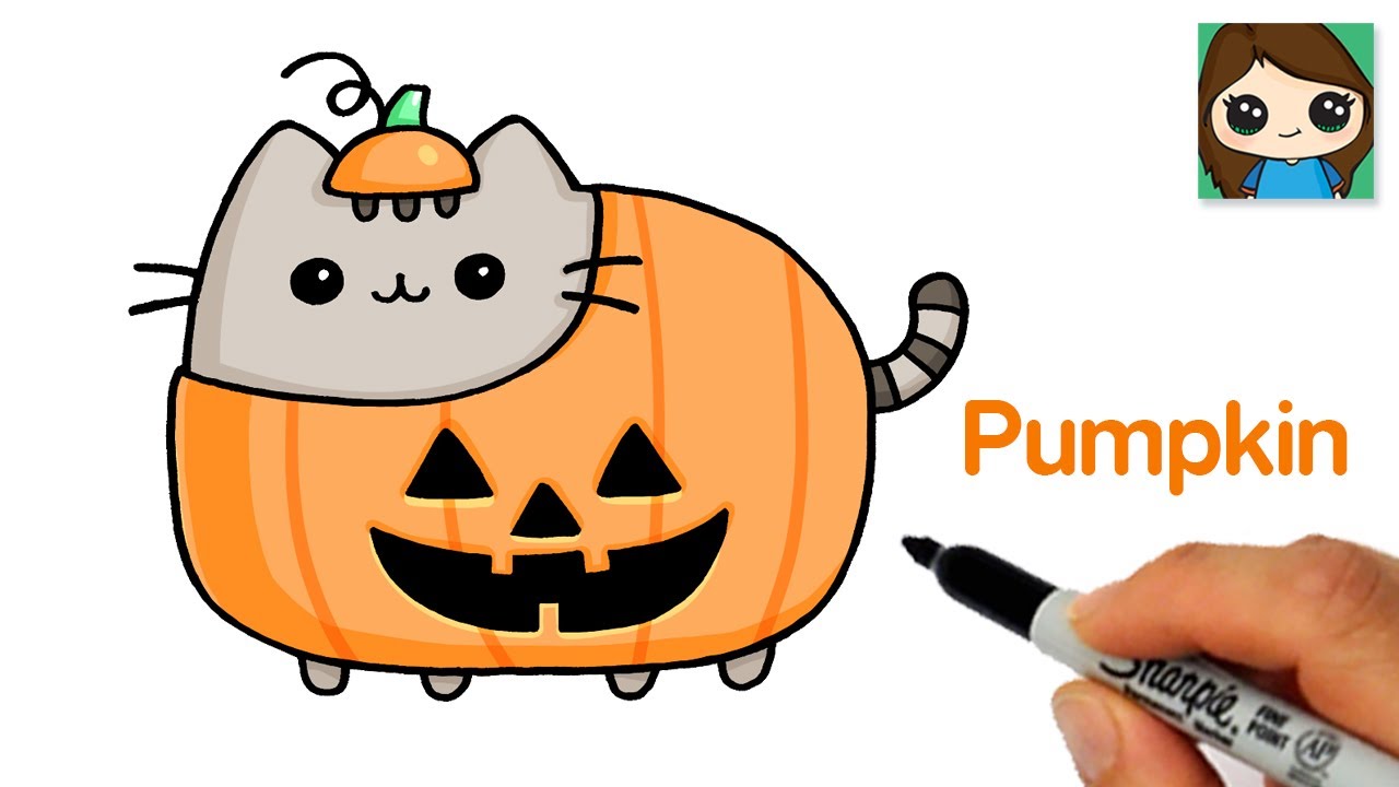 How to Draw Pumpkin Pusheen  Cute Halloween Art
