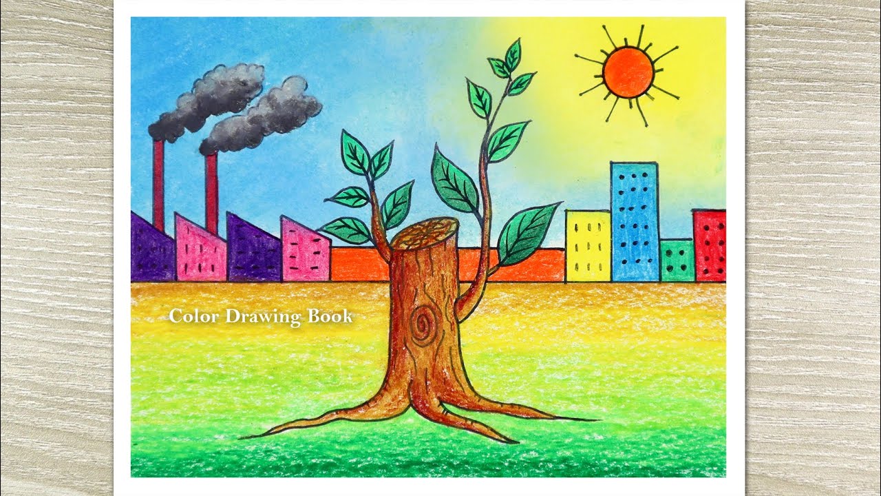 How to Draw Save Trees Save Nature poster, Environment day drawing
