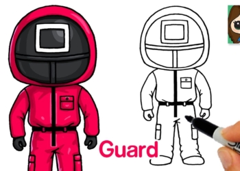How to Draw Squid Game Red Guard Uniform