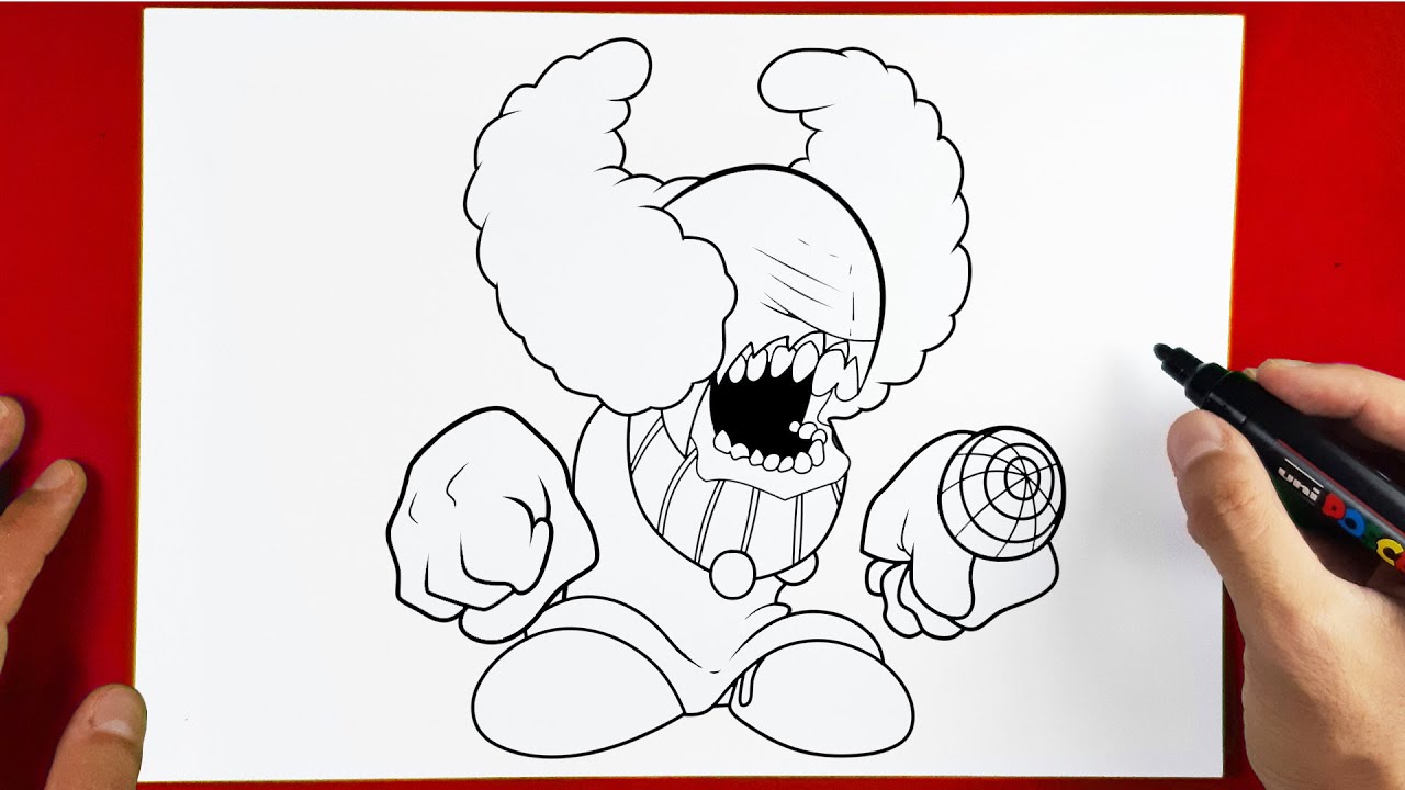 How to Draw Tricky the Clown - Friday Night Funkin Mod