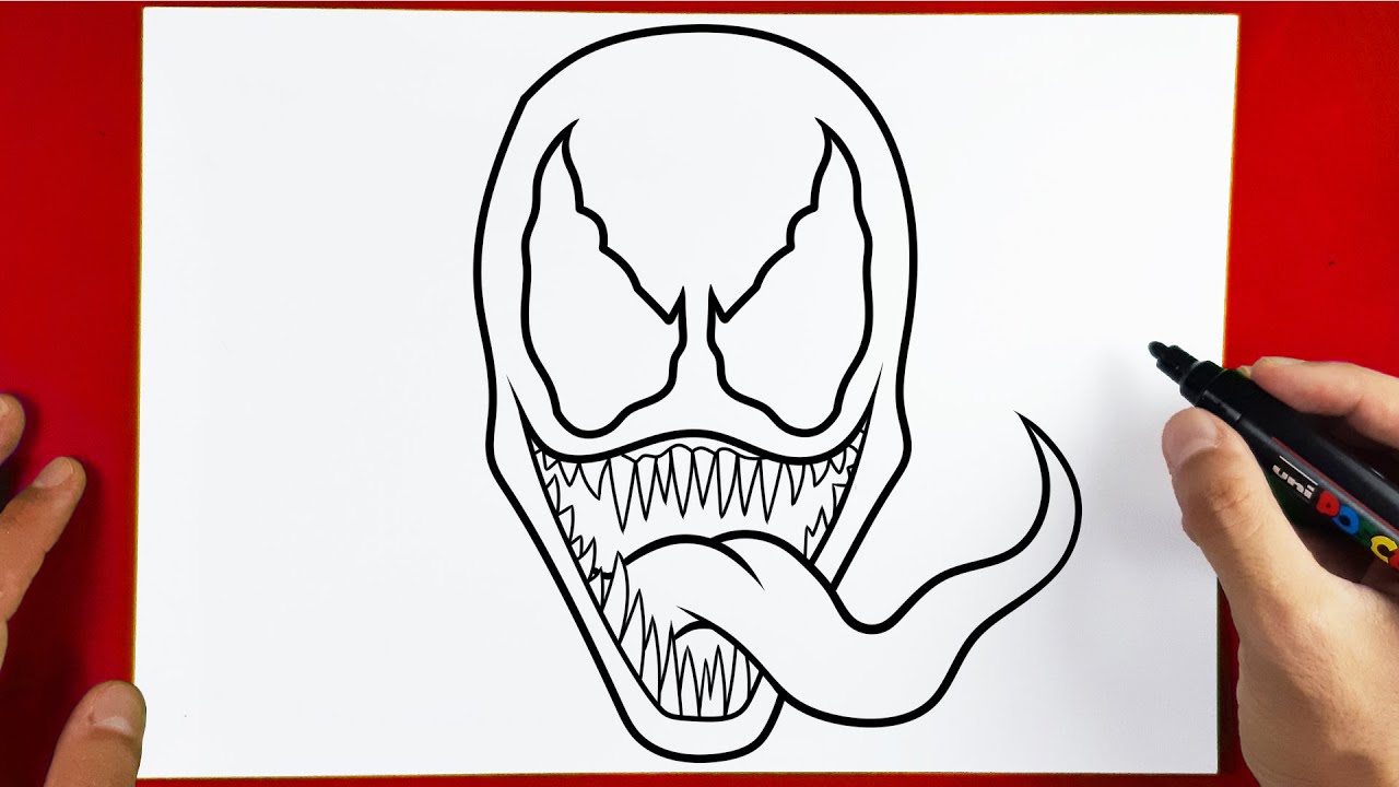 How to Draw Venom - Step by Step Very Easy