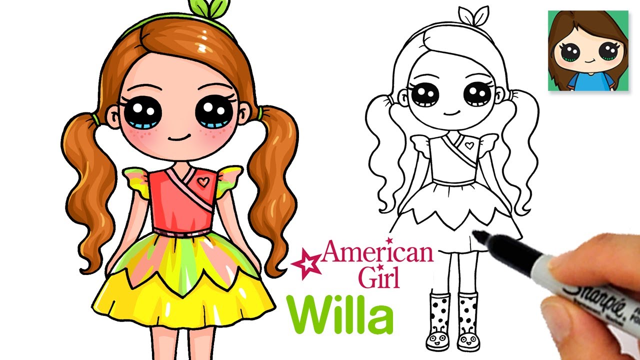 How to Draw Willa Easy | American Girl Doll WellieWishers