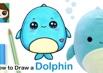 How to Draw a Baby Dolphin Easy | Squishmallows