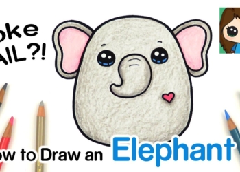 How to Draw a Cute Elephant Easy | Squishmallows + JOKE