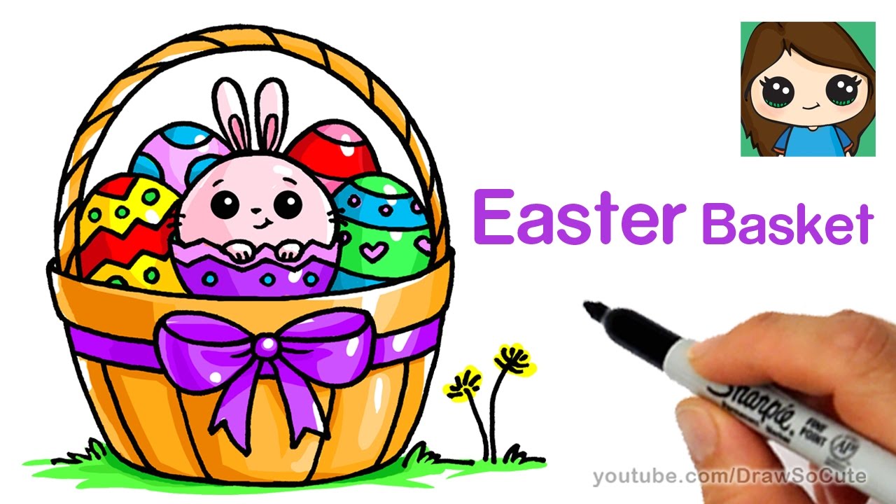 How to Draw a Easter Basket Easy