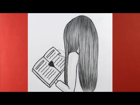How to Draw a Girl Reading a Book / Easy Girl Drawing Tutorial ( ma drawings )