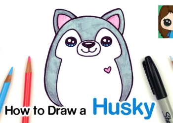 How to Draw a Husky Easy | Squishmallow