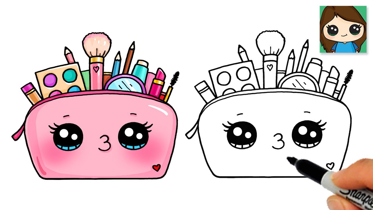 How to Draw a Makeup Beauty Bag Easy Cute