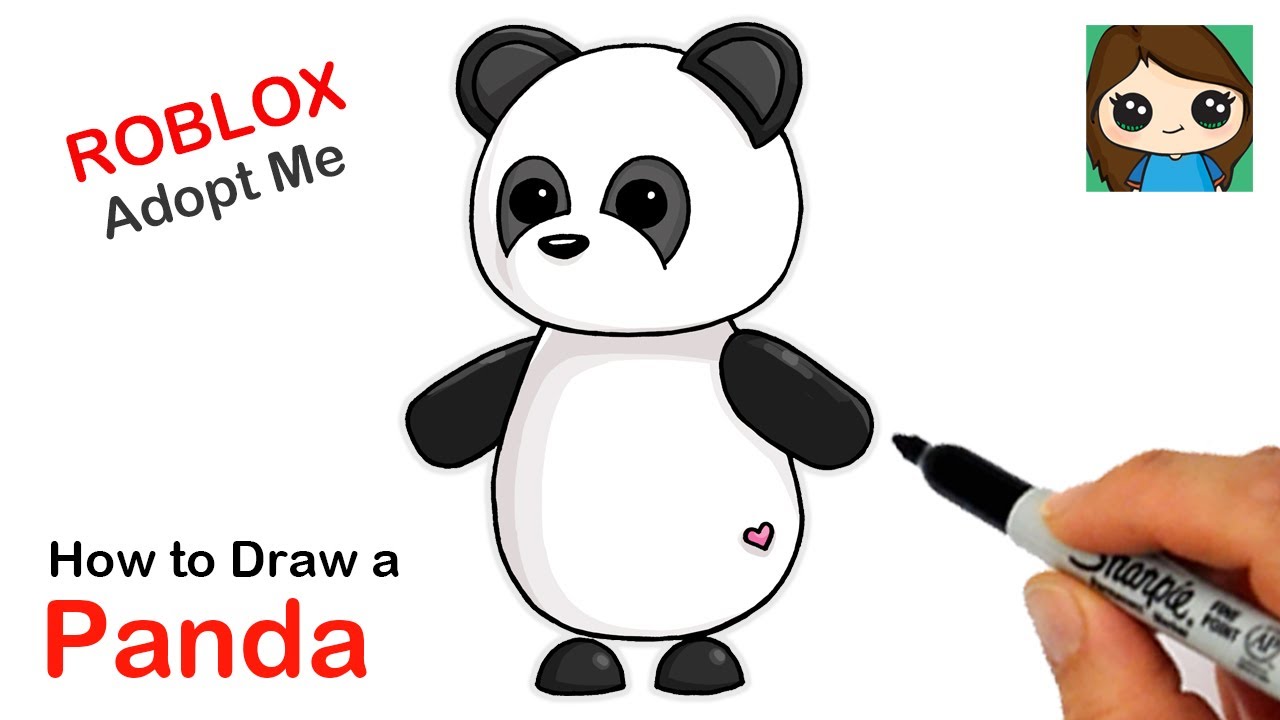 How to Draw a Panda  Roblox Adopt Me Pet