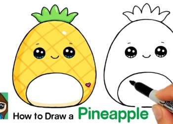How to Draw a Pineapple Squishmallow  Summer Art Series #12