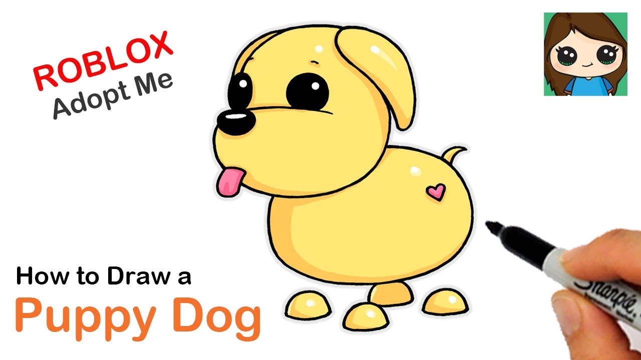 How to Draw a Puppy Dog  Roblox Adopt Me Pet