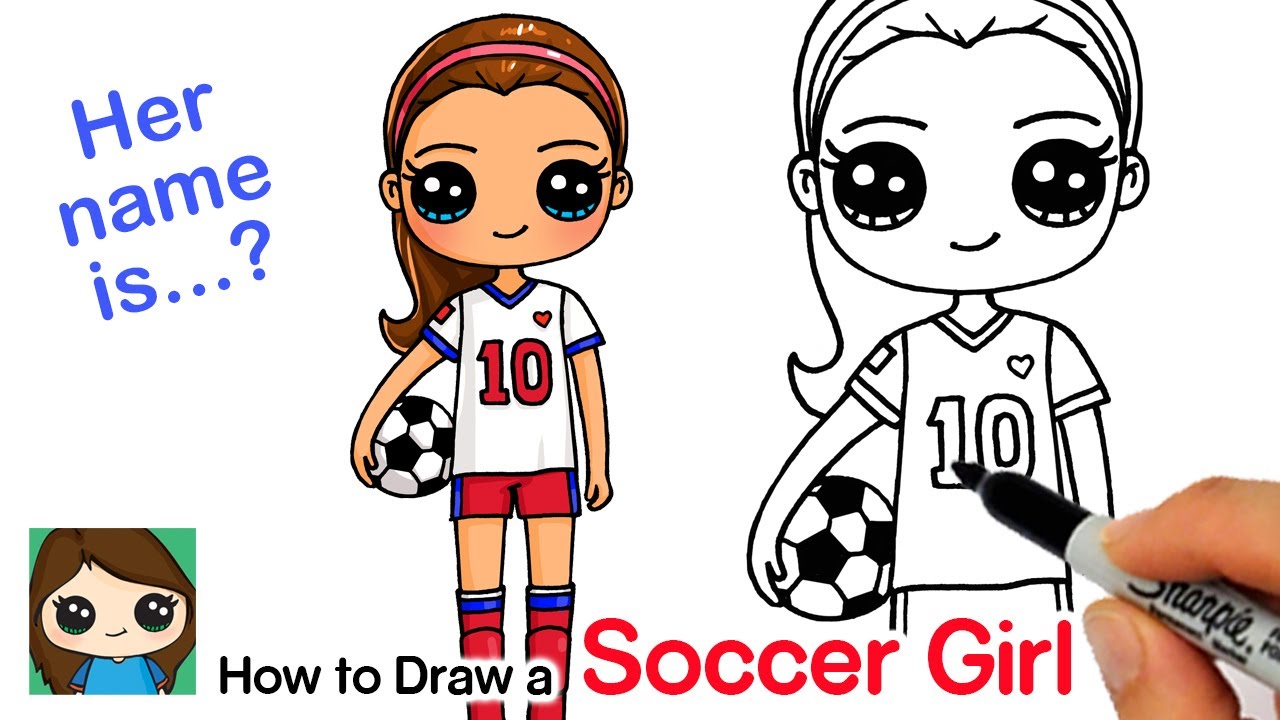 How to Draw a Soccer Player Cute Girl