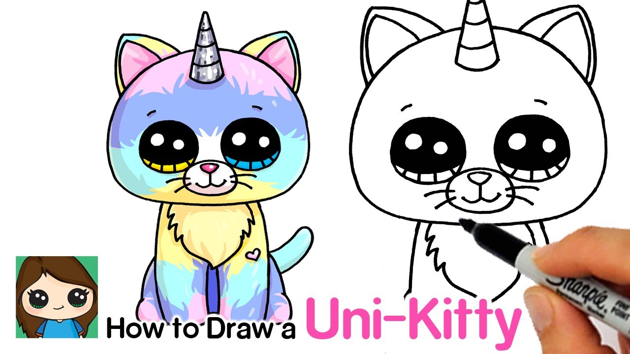 How to Draw a Unicorn Kitty Easy | Beanie Boos