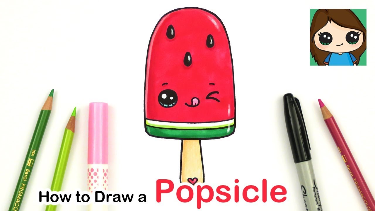 How to Draw a Watermelon Popsicle Easy | Summer Art Series #4