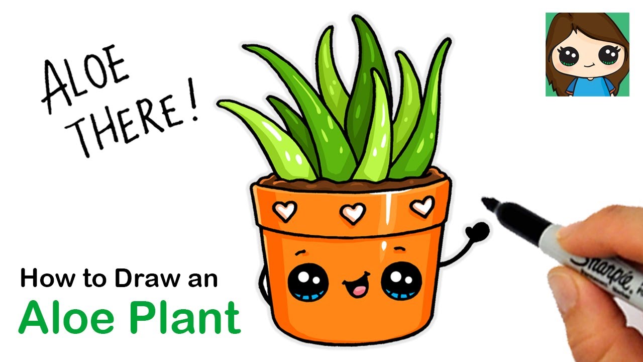 How to Draw an Aloe Plant in a Pot | Cute Pun Art #4
