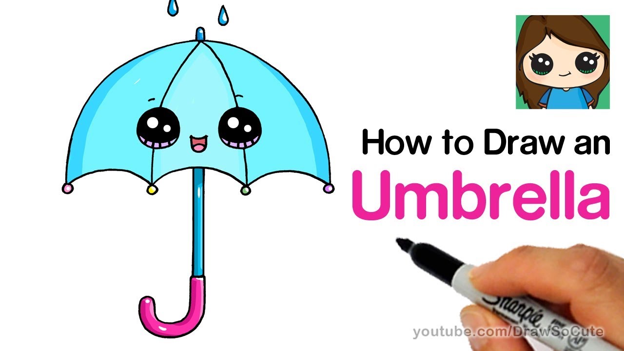 How to Draw an Umbrella Cute and Easy