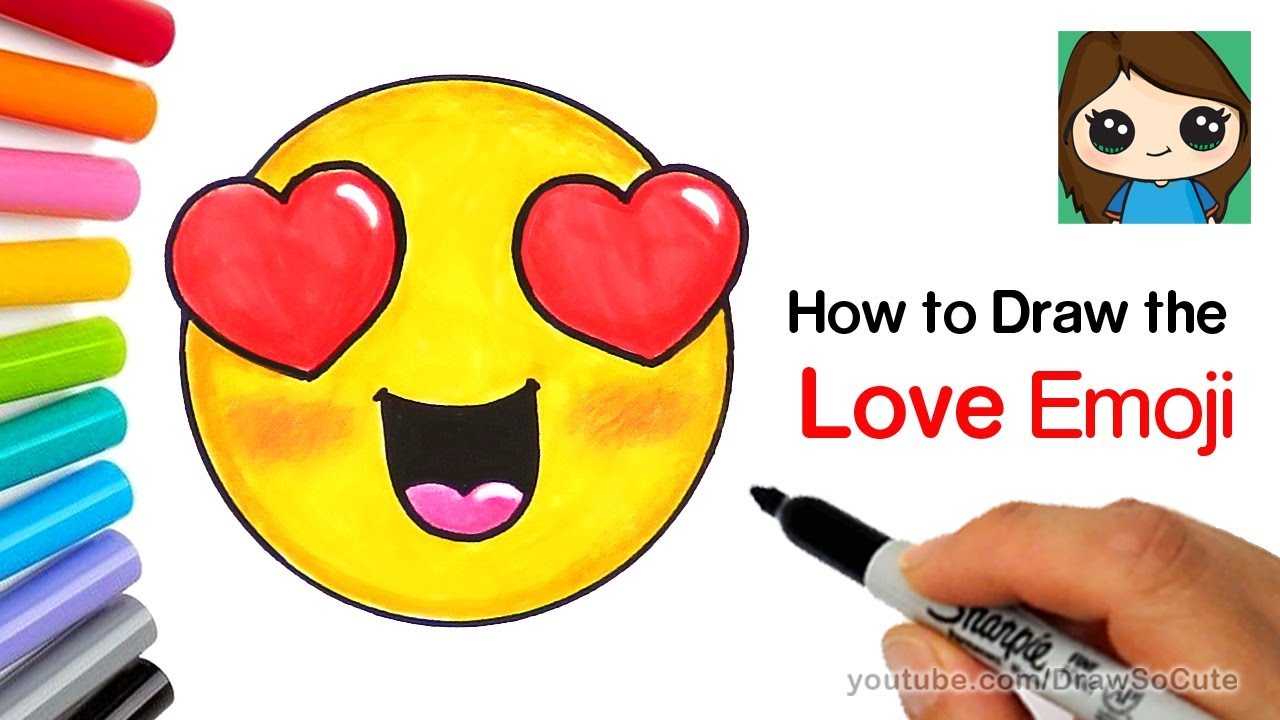 How to Draw the Love Emoji Easy