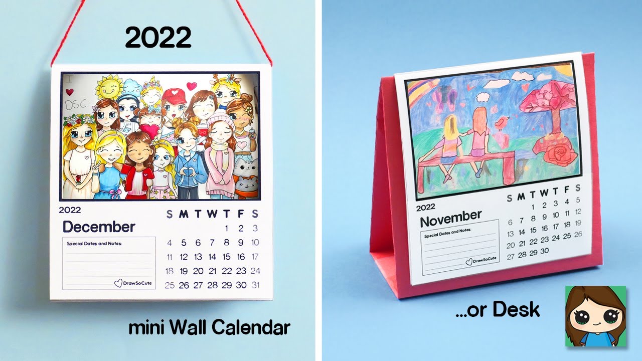 How to Make a 2022 mini Calendar Super EASY + Fan Art Winners!