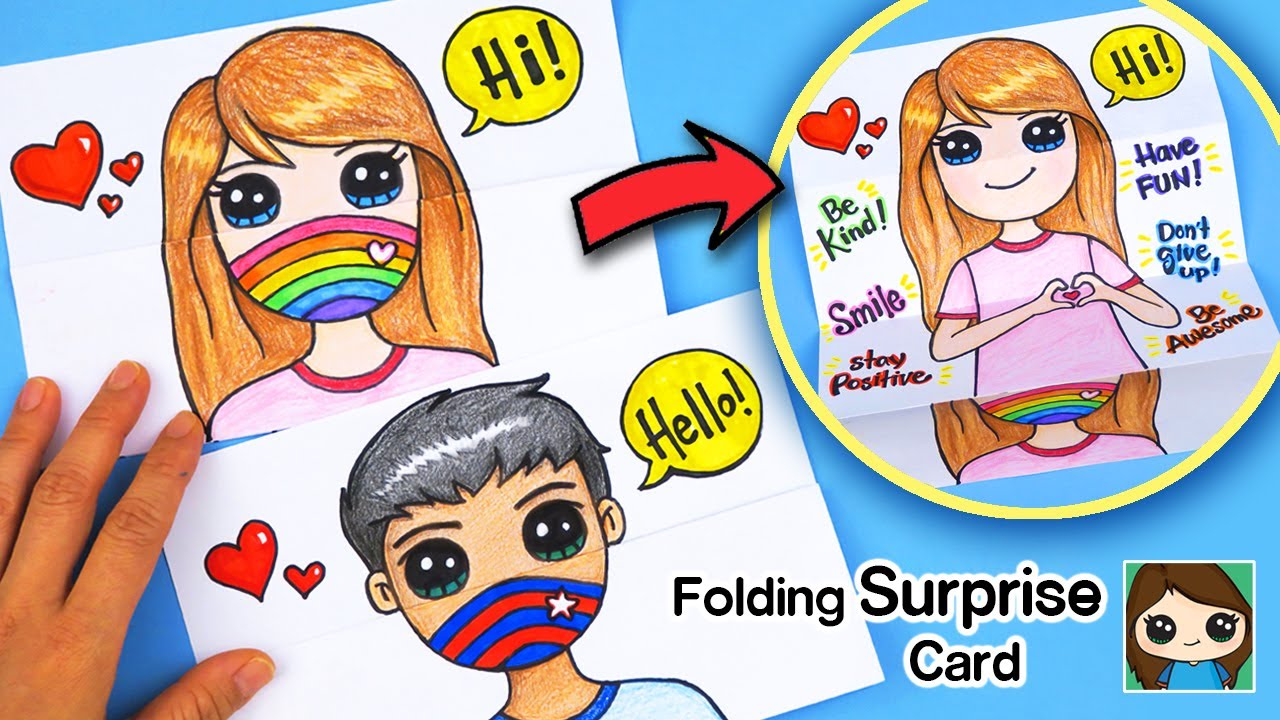 How to Make a  Show Your Smile Behind Your Mask  Folding Surprise Card