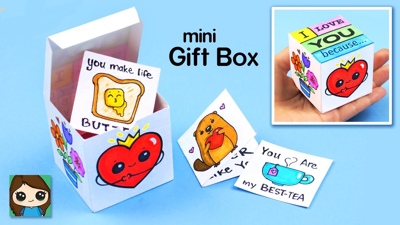How to Make a mini I LOVE You Gift Box  Easy DIY Paper Craft