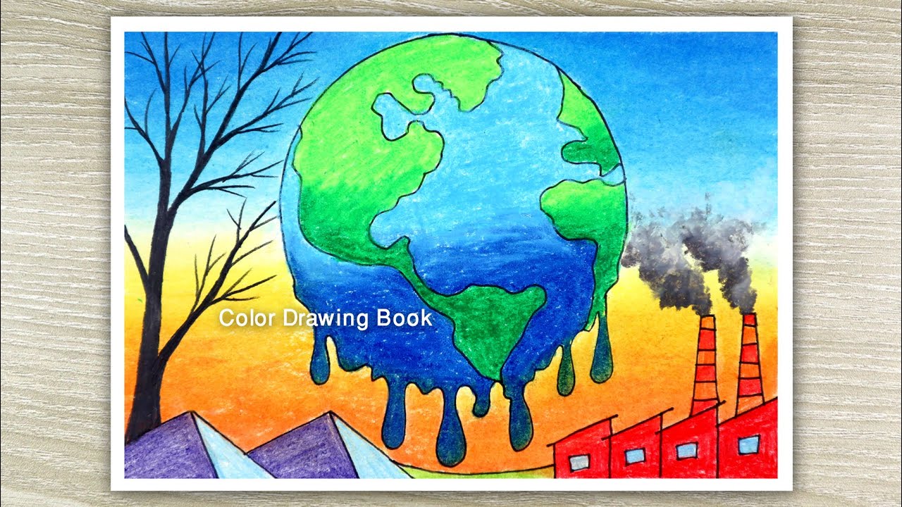 How to draw Environment Day Poster, Save nature drawing, Stop Pollution