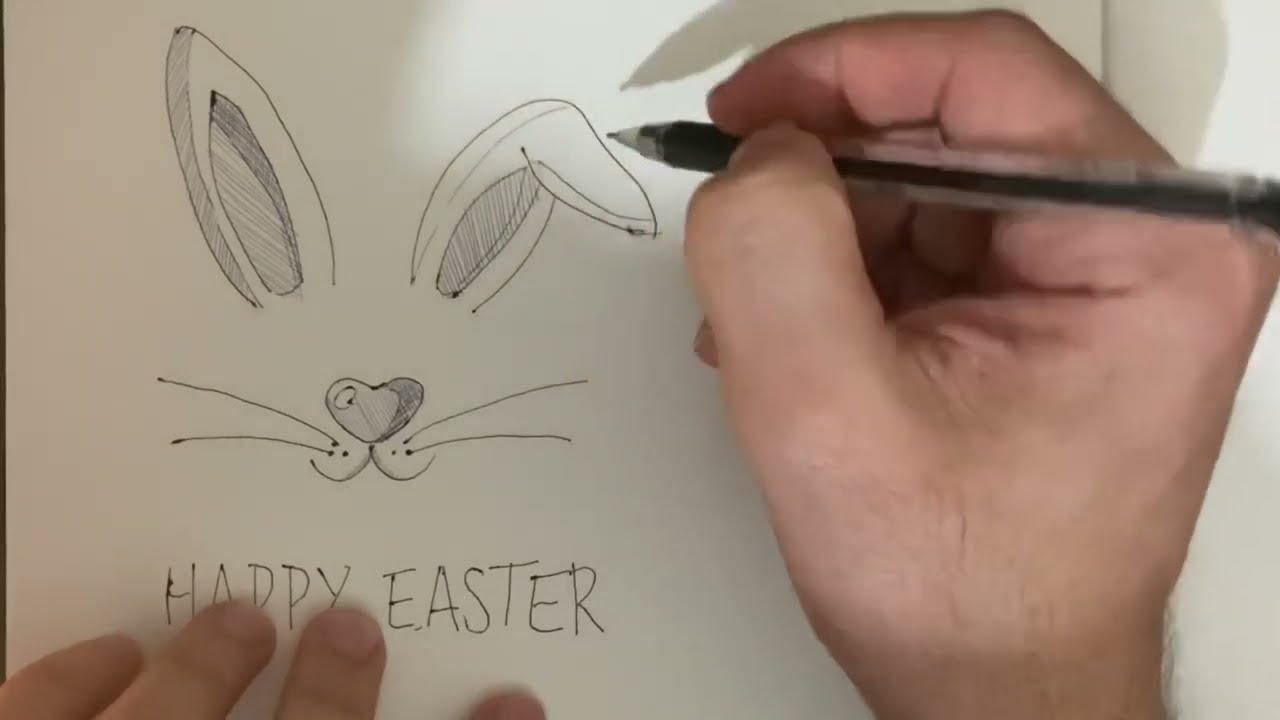 How to draw Happy Easter Bunny  | Happy easter bunny drawing for the beginners